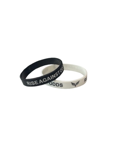 Rise Against Odds 'Origin' Twin Pack Wristbands - White/Black