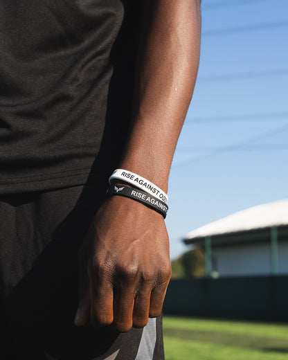 Rise Against Odds 'Origin' Twin Pack Wristbands - White/Black