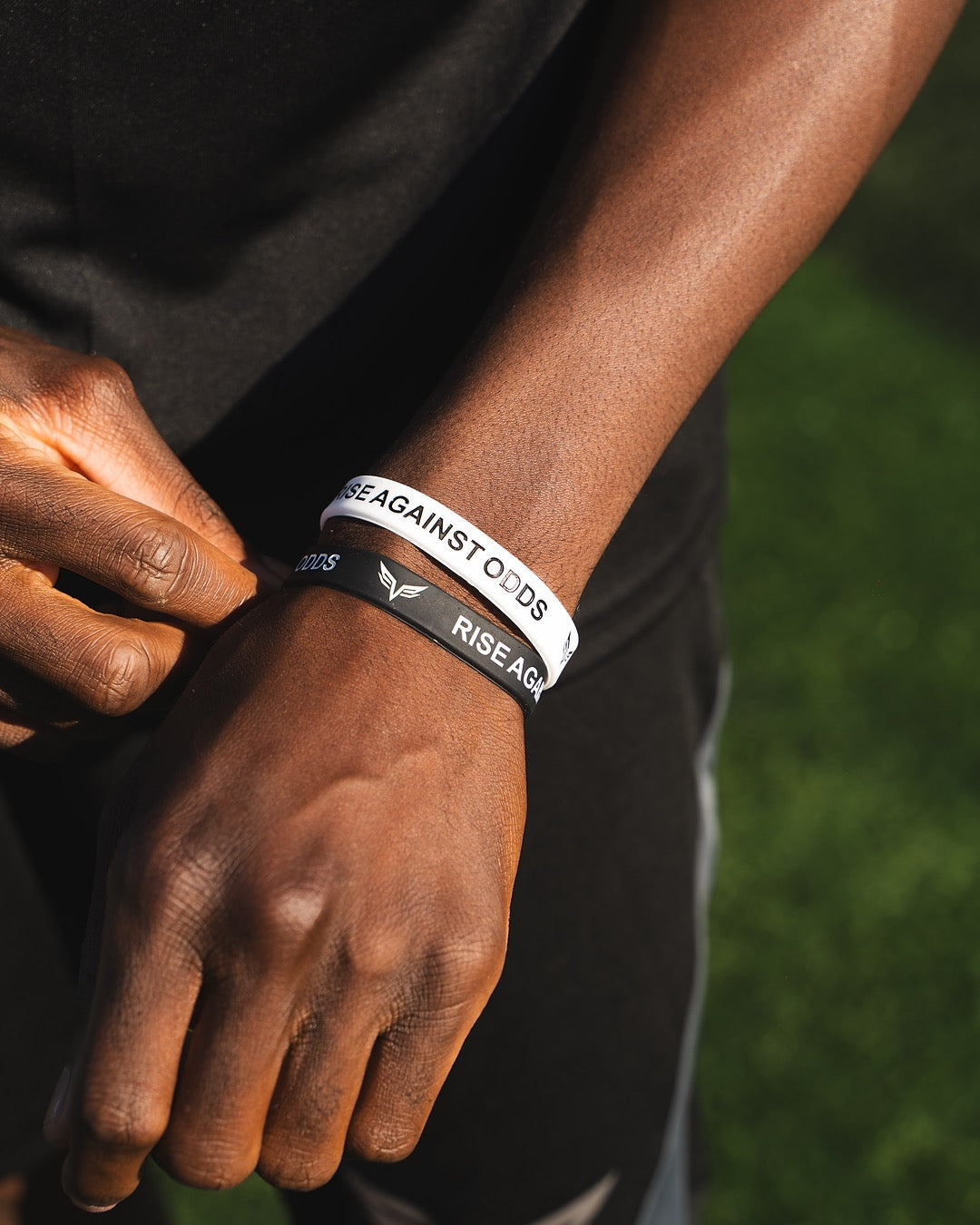 Rise Against Odds 'Origin' Twin Pack Wristbands - White/Black